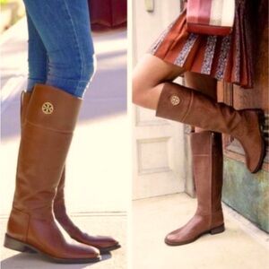 Tory Burch Brown Leather Junction Riding Boots. Size 9M